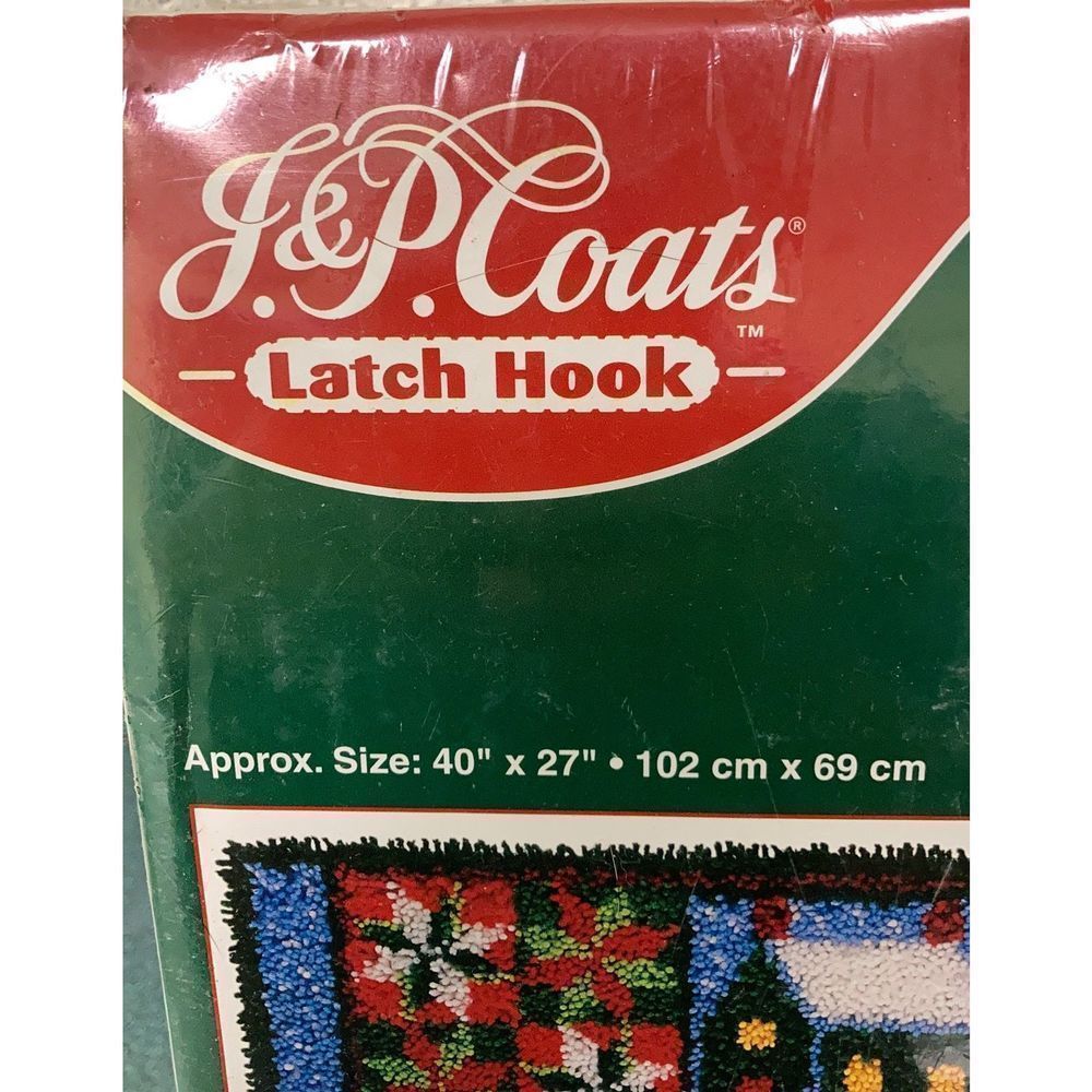 J.&P. Coats Latch Hook Christmas Quilt Kit New Vintage Sealed - Picture 3 of 12